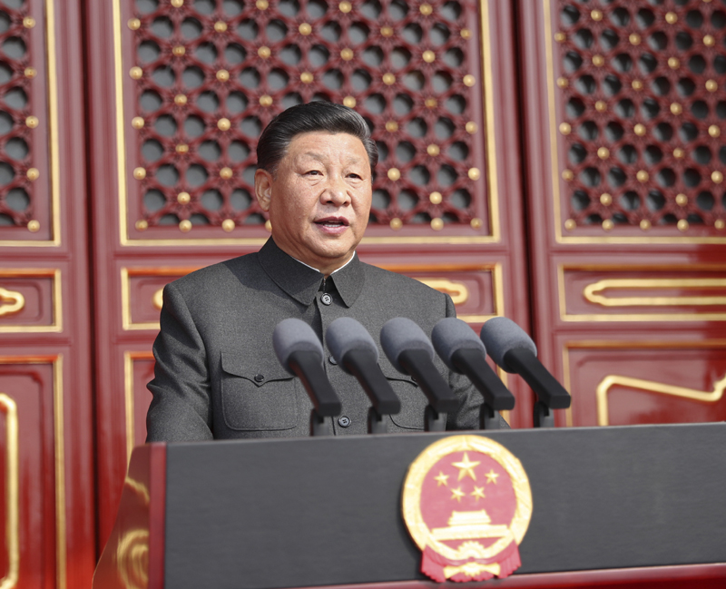 10月1日上午，慶祝中華人民共和國成立70周年大會(huì)在北京天安門廣場(chǎng)隆重舉行。中共中央總書記、國家主席、中央軍委主席習(xí)近平發(fā)表重要講話。